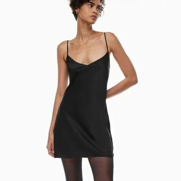 Aritzia Wilfred Mini Only Slip Dress Black Size Small - Picture 5 of 11